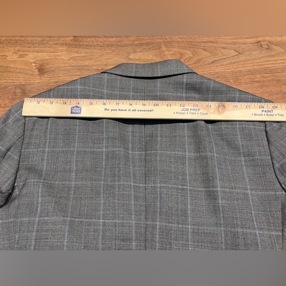 Trussini Linea Nuova 44L Gray Plaid Sports Coat Blazer 100% Lana Wool Italian - Picture 8 of 13
